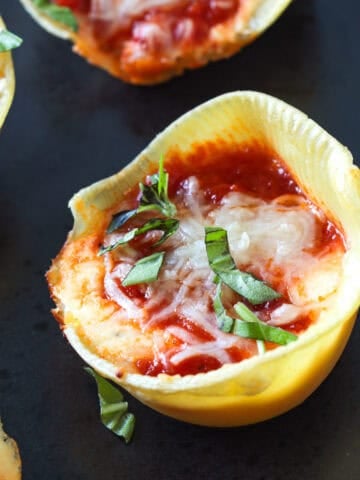 Stuffed shells on a plate.