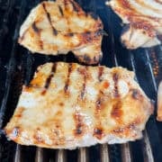 Chicken breasts on the grill.