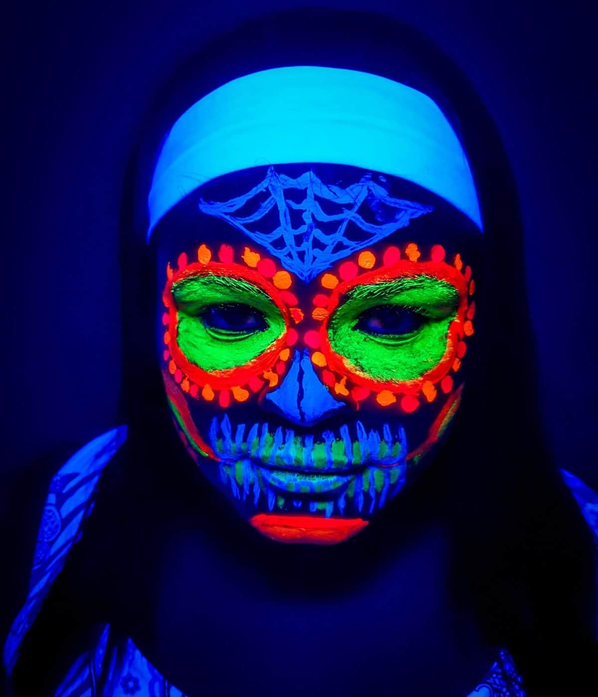 Glow in the dark makeup.