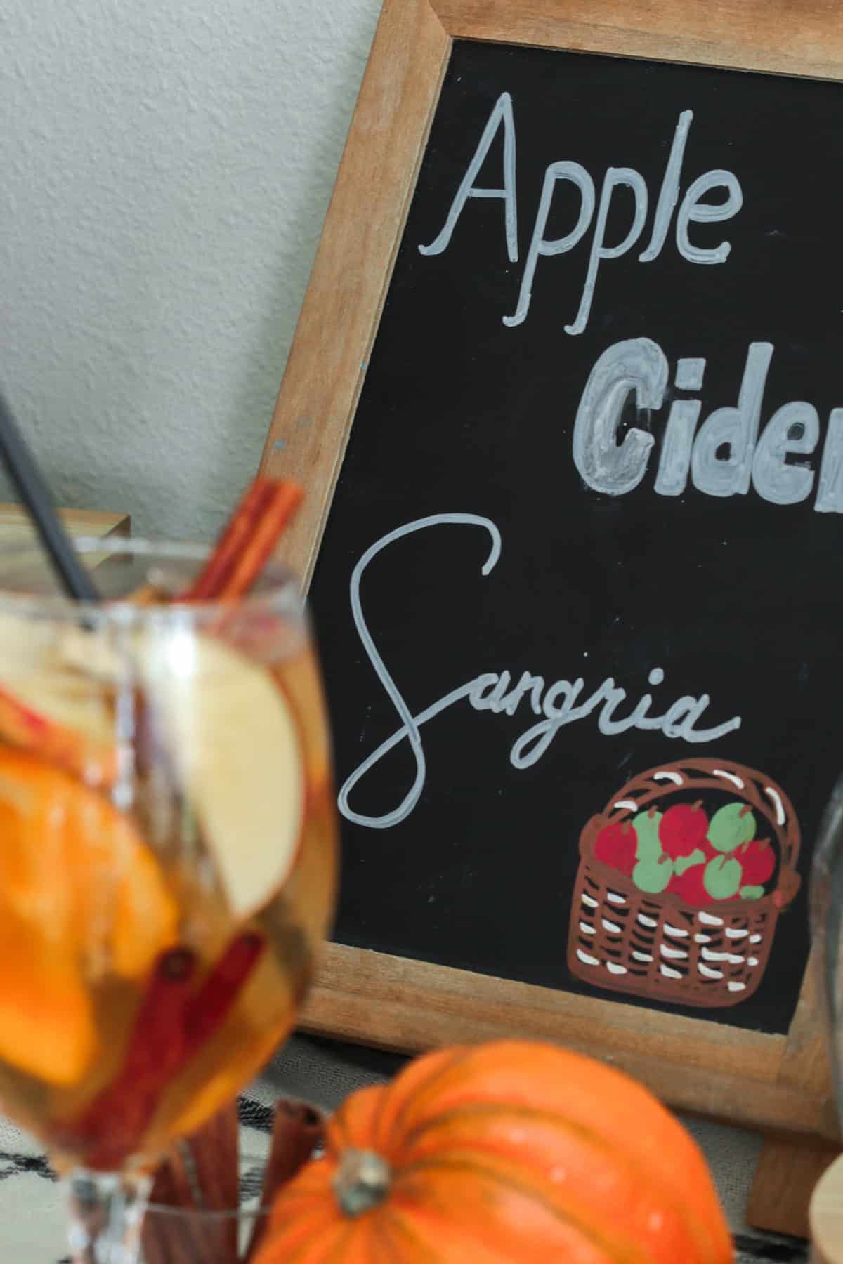 Apple cider sangria bar sign.