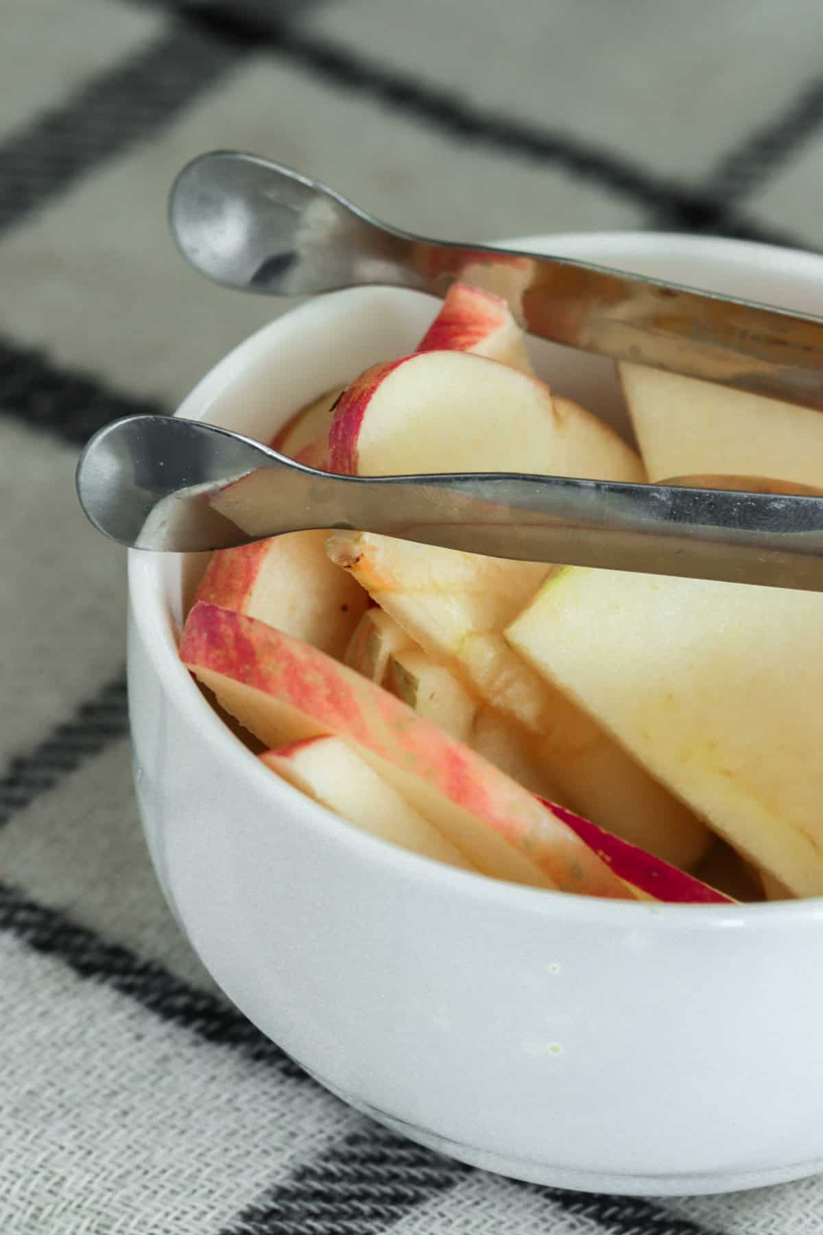 Sliced apples.