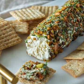 Goat cheese appetizer log.