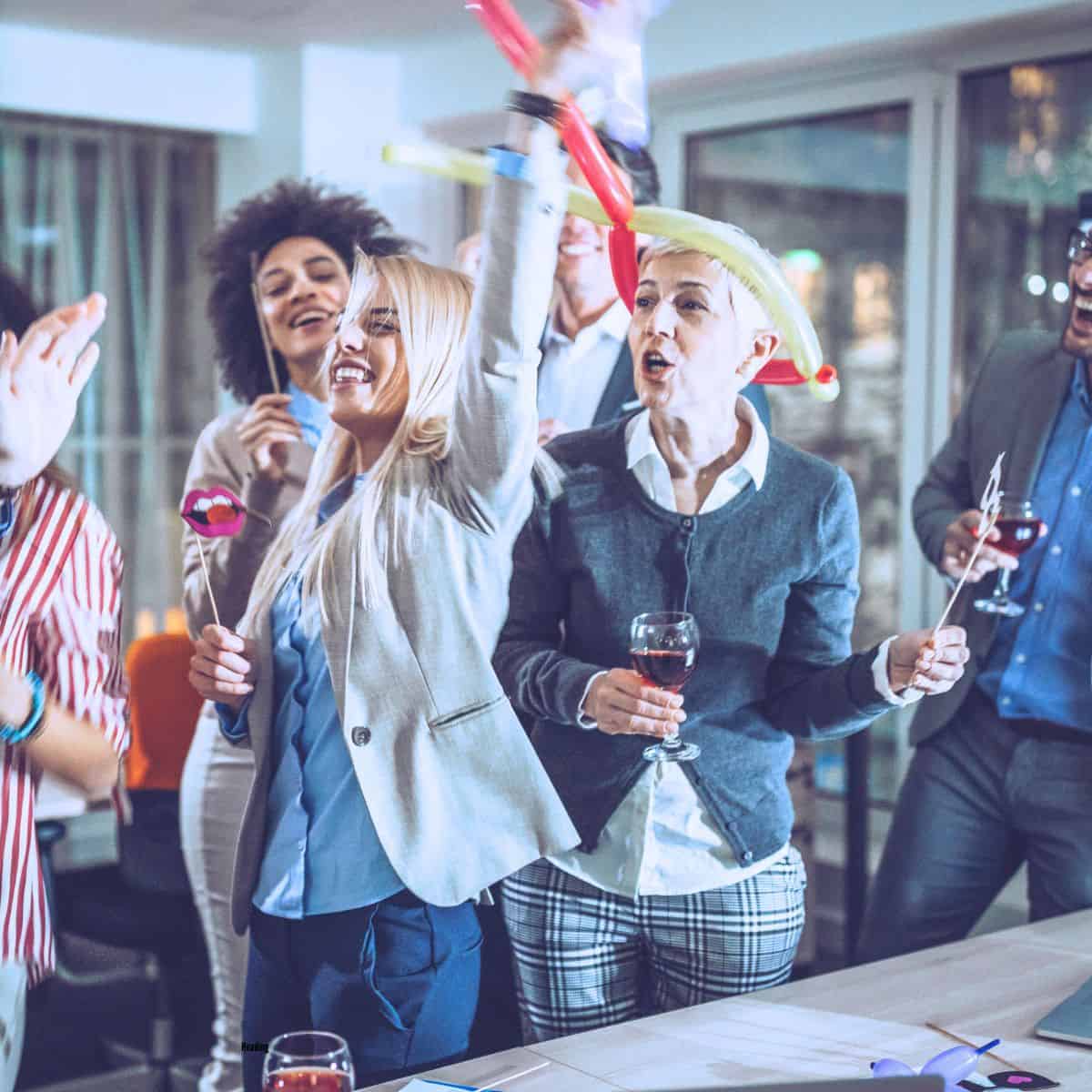 People dancing at a party.