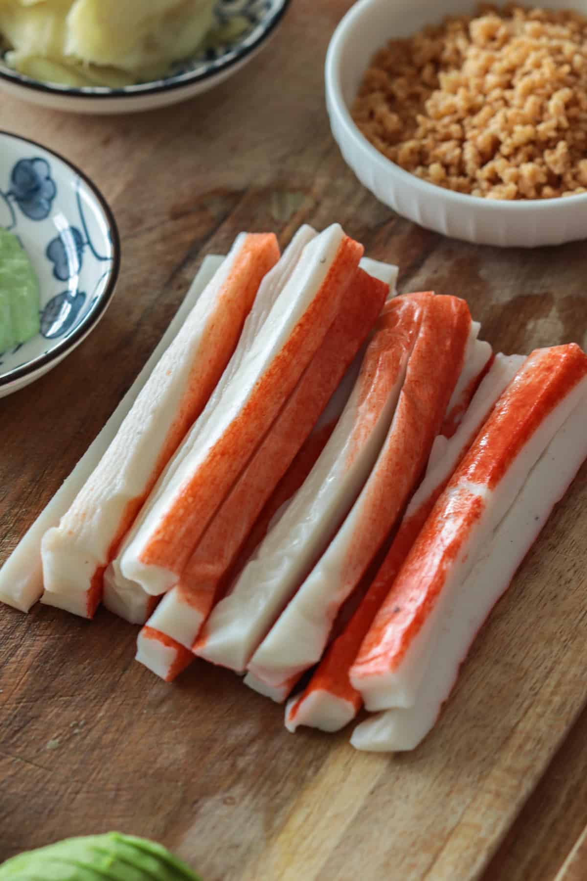 Imitation crab sticks.